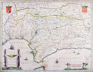 Mapa, de, andalusia, espanha